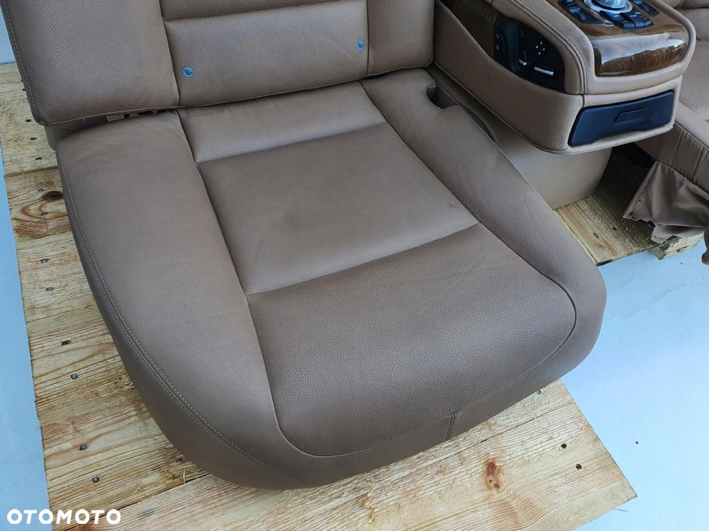 BMW F01 FOTEL FOTELE KOMPLET FOTELI DVD RUDE SKÓRY - 3