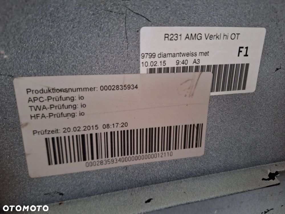 MERCEDES SL AMG 231 W231 ŁADNY ZDERZAK TYŁ TYLNY DIAMANTWEISS MET ORYG. A2318851125 WYSYŁKA 24H - 16