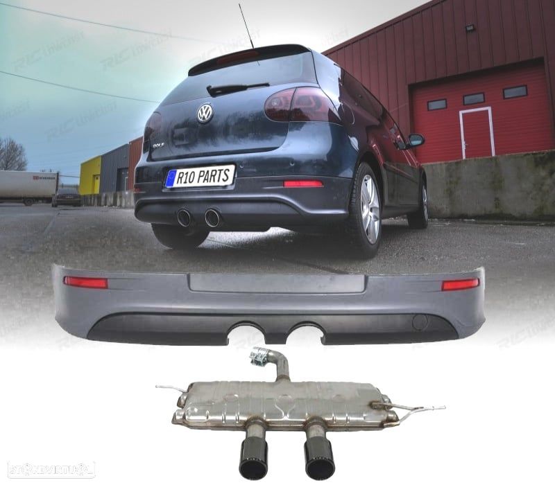 DIFUSOR VOLKSWAGEN VW GOLF 5 03-08 LOOK R32 + LINHA DE ESCAPE - 1