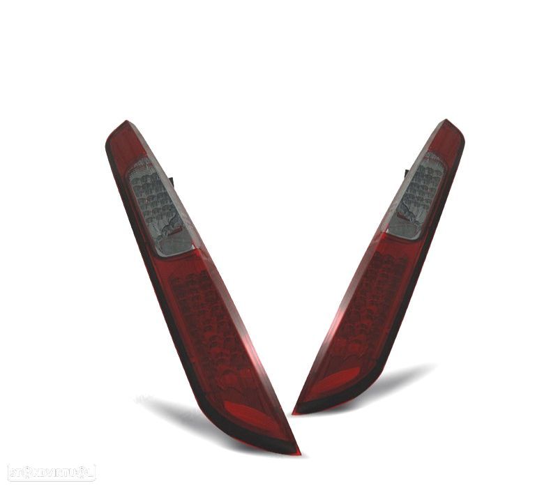 FAROLINS TRASEIROS LED FORD FOCUS MK2 08-11 VERMELHO PRETO - 1