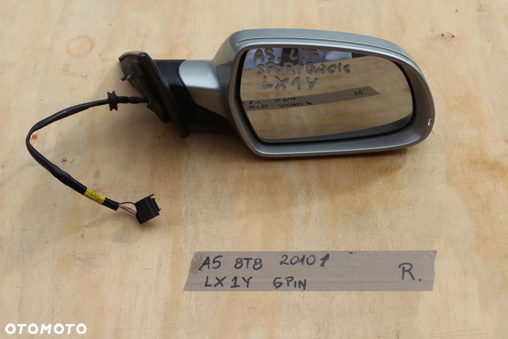 LUSTERKO PRAWE AUDI A5 SPORTBACK 8T8 6 PIN LX1Y EUROPA 2012
