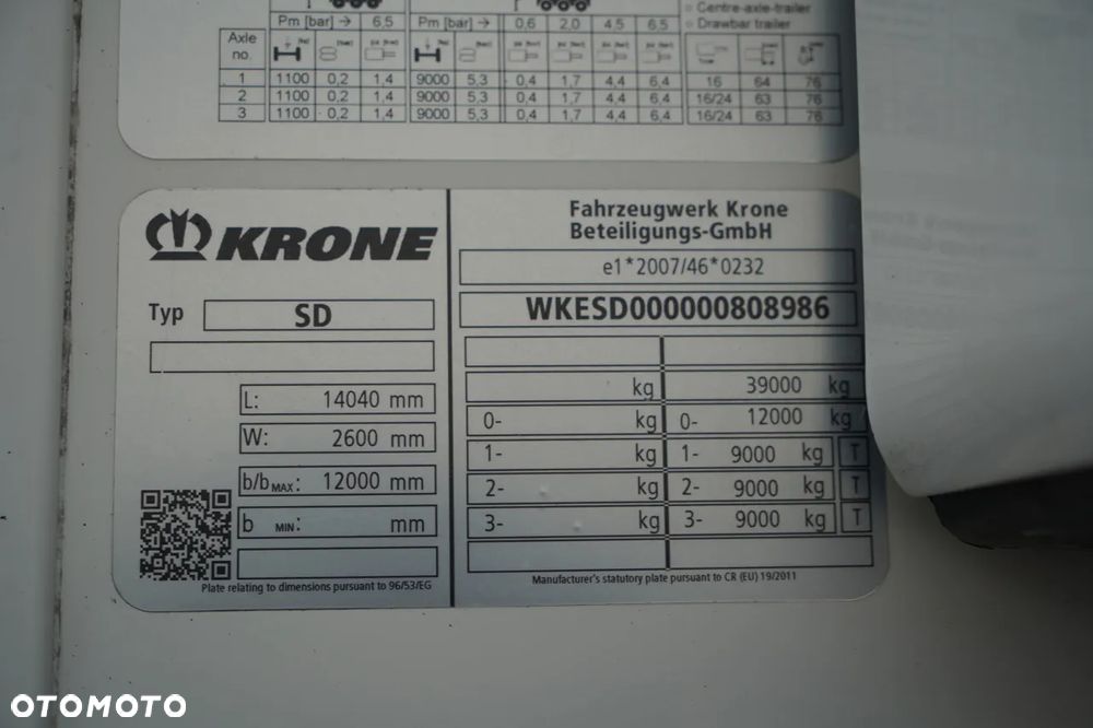 Krone CHŁODNIA / THERMO KING SLX 300 /  KOSZ NA PALETY / SAF - 28