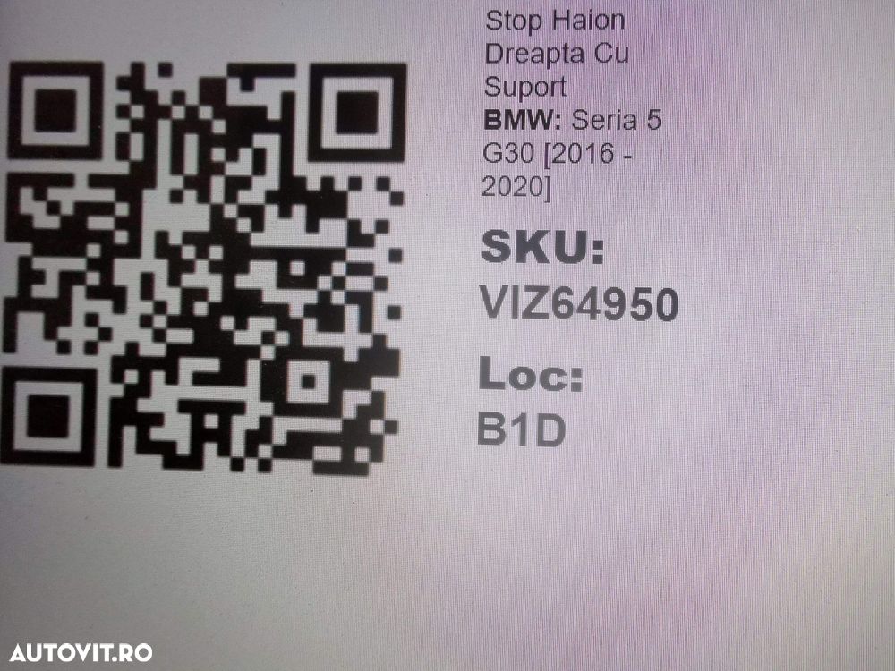 Stop Haion Dreapta Cu Suport BMW Seria 5 G30 2016 2017 2018 2019 2020 - 8