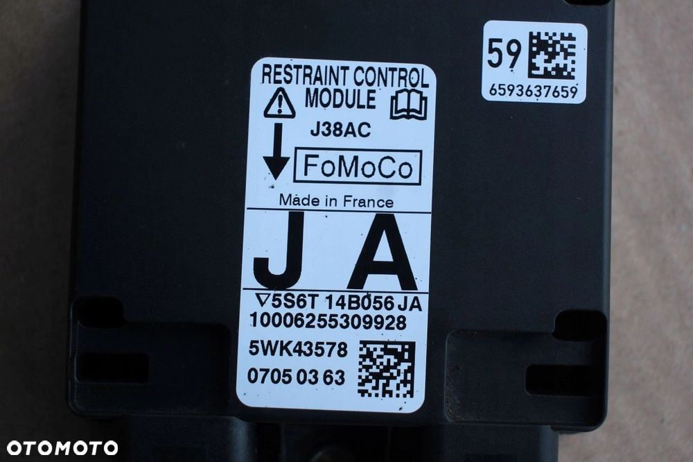 Moduł poduszek powietrznych AIRBAG FORD FIESTA MK5 MK6 5S6T14B056JA - 2