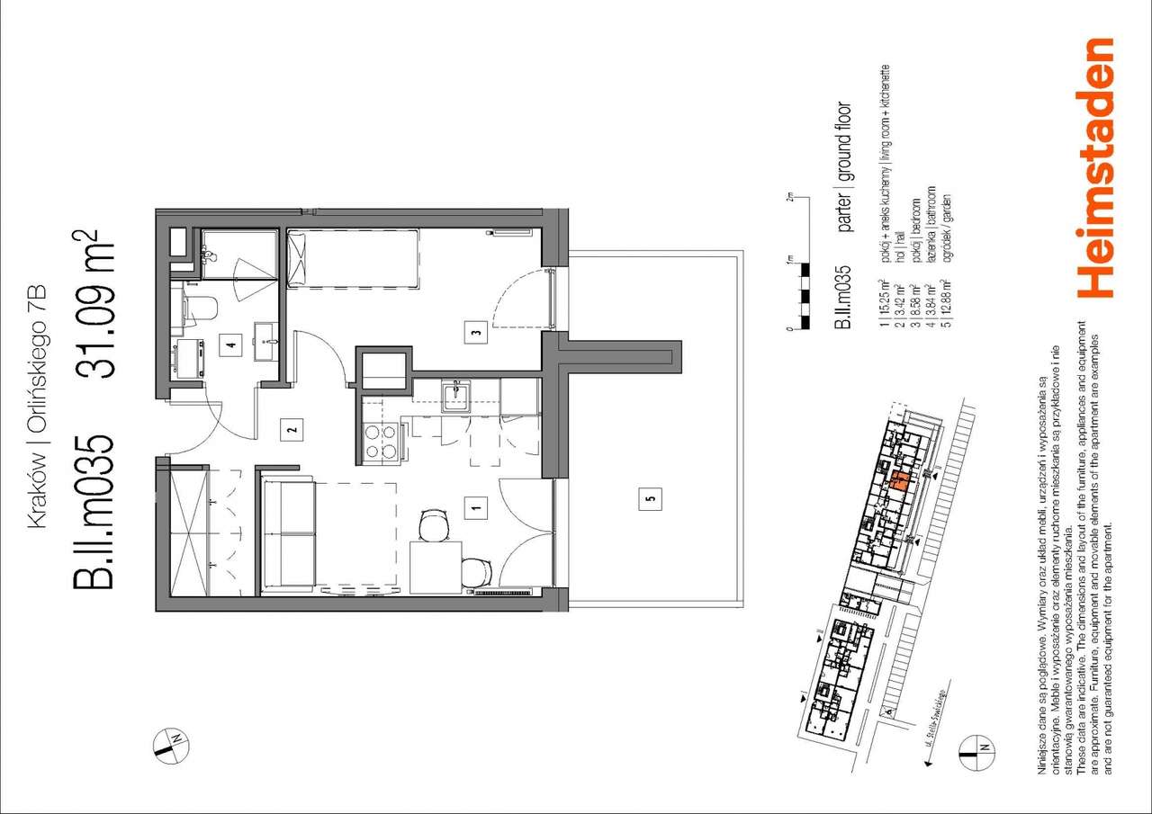 2-pokojowe | 31.09 m2 | Ogród | Internet w cenie | Bezpośrednio