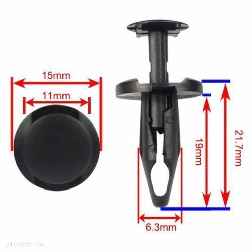 Diblu Dodge Journey (JC), 09.2007-; Fiat Freemont (JC), 03.2011-; Jeep Wrangler (JK), 07.2006-, 10 buc/set, fixare ornamente - 3