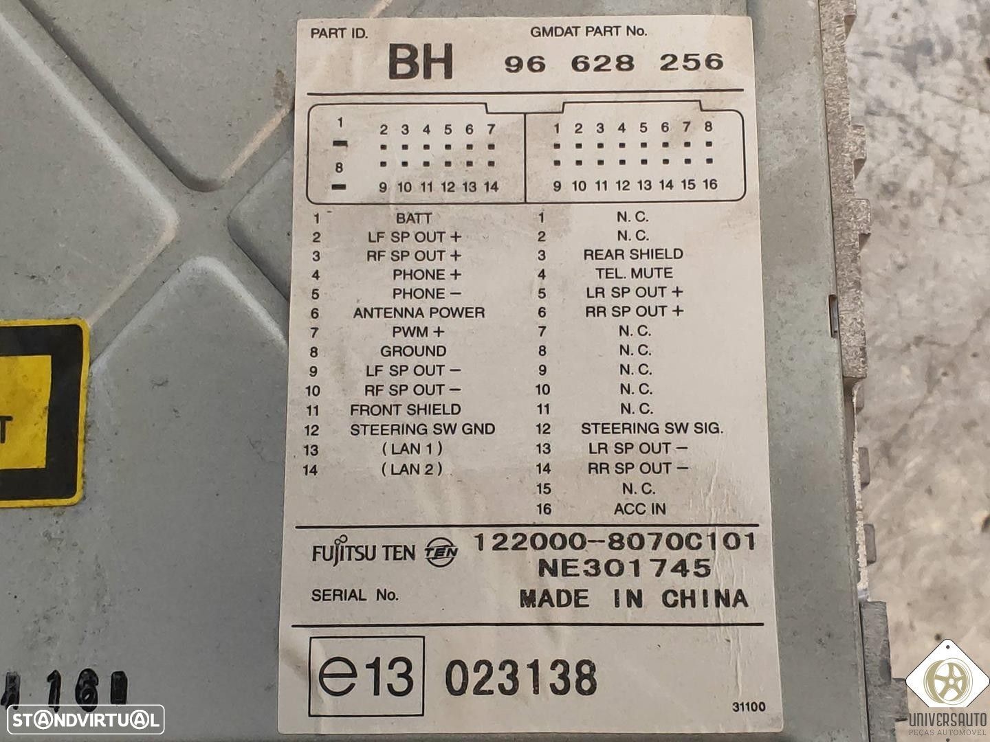SISTEMA AUDIO / RADIO CD CHEVROLET AVEO / KALOS SEDAN 2006 - 1