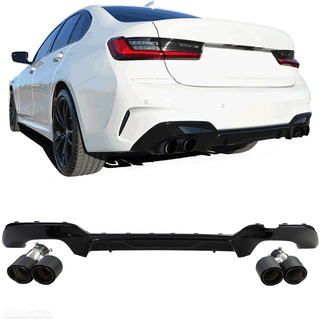 Difusor M Performance com Ponteiras Look Carbono Trás Novo BMW 3 (G20)/BMW 3 Tou... - 7