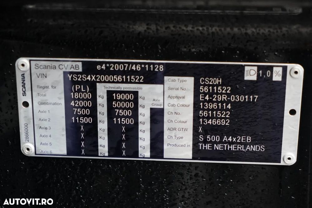 Scania 500 / RETARDER / I-PARK COOL / FULL AIRMATIC / 100% ANVELOPE - 37