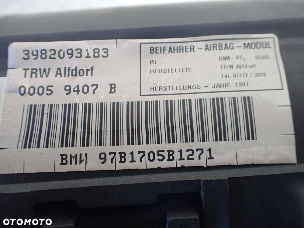 PODUSZKA PASAŻERA BMW E36 318 TDS KOMBI 1.7 3982093183 - 7