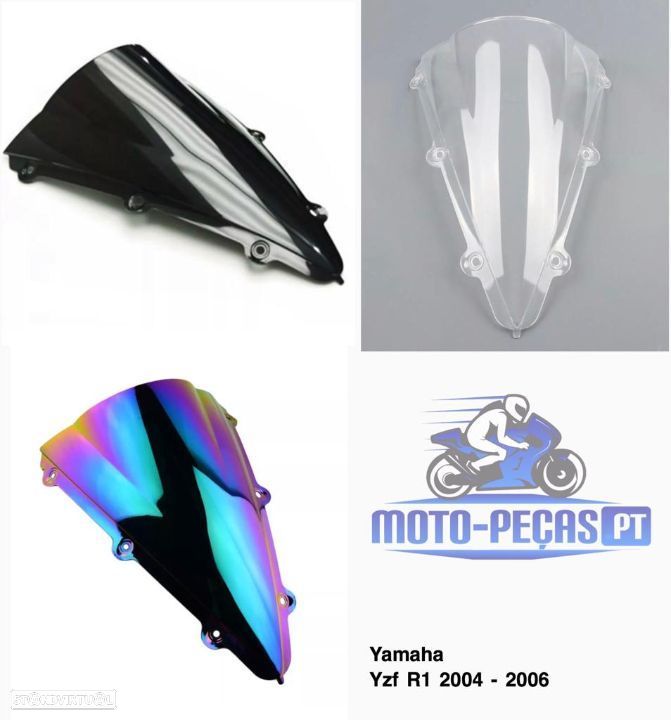 viseira nova  yamaha yzf R1 ano 2004 ate 2006  vidro bolha - 1