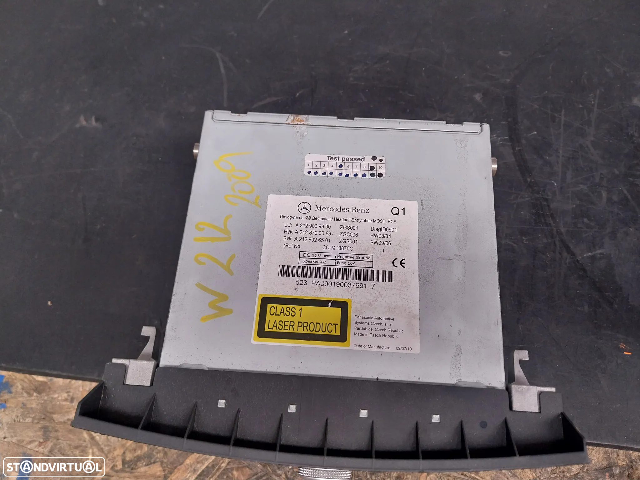Radio Mercedes W212 ano 2009 Ref: A2129069900 - 2