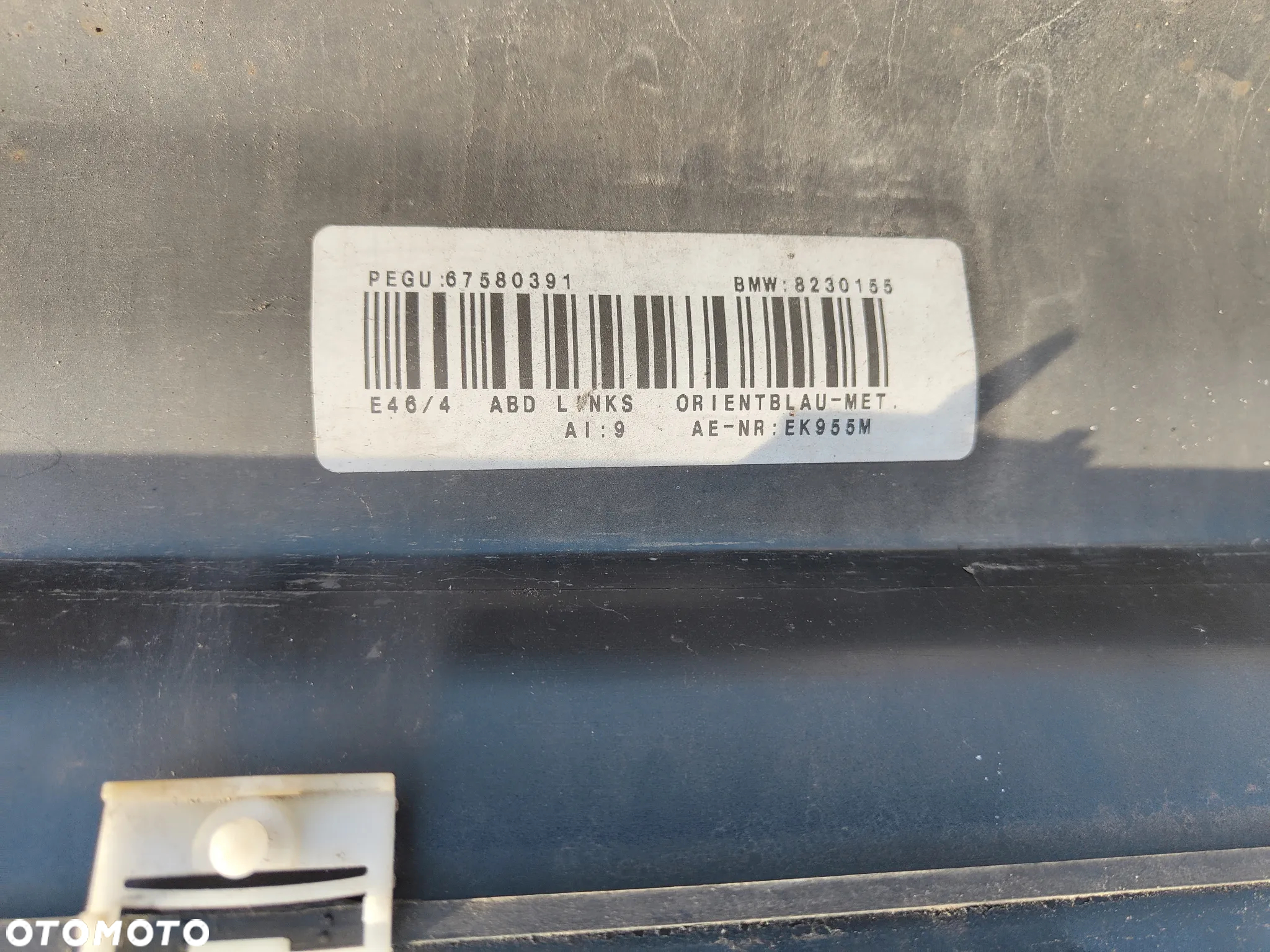 BMW E46 Sedan Kombi przed liftingiem Listwa progowa Orientblau Lewa - 9