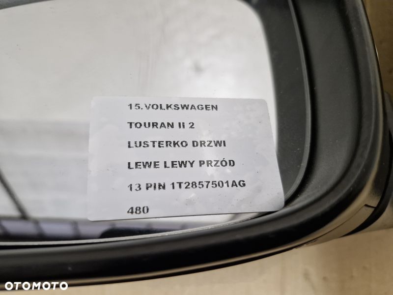 volkswagen touran ii 2 lusterko drzwi lewe lewy przód 13 pin 1t2857501 uk - 13