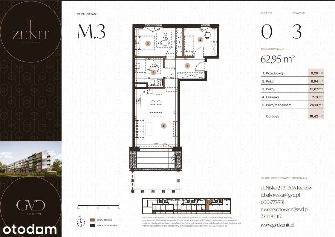 3 pokoje z ogródkiem | 62,95 m² | ZENIT | oferta specjalna