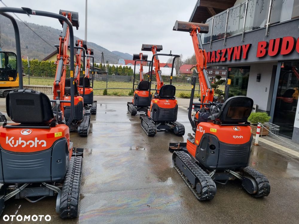 Kubota U10 Minikoparka Japońska 1.1tony. HURT! z Norwegii każda sztuka IGŁA! Zero śladów zużycia ładny stan gąsienic. Rok od 2015 do 2019. Jedna cena! Silnik 3 cylindry. Minikoparki sprowadzone z Norwegii. Rozsuwane Podwozia. Szybka Wolna jazda. Wyjscia dodatkowe na młot lub wiertnice. Serwisowane w DEKRA. Okazja do wyczerpania zapasów!  Zero luzów czy wycieków. Maszyny Pochodzą z dużej szkółki roślinnej. Potężna moc. Wersja Norweska - 5