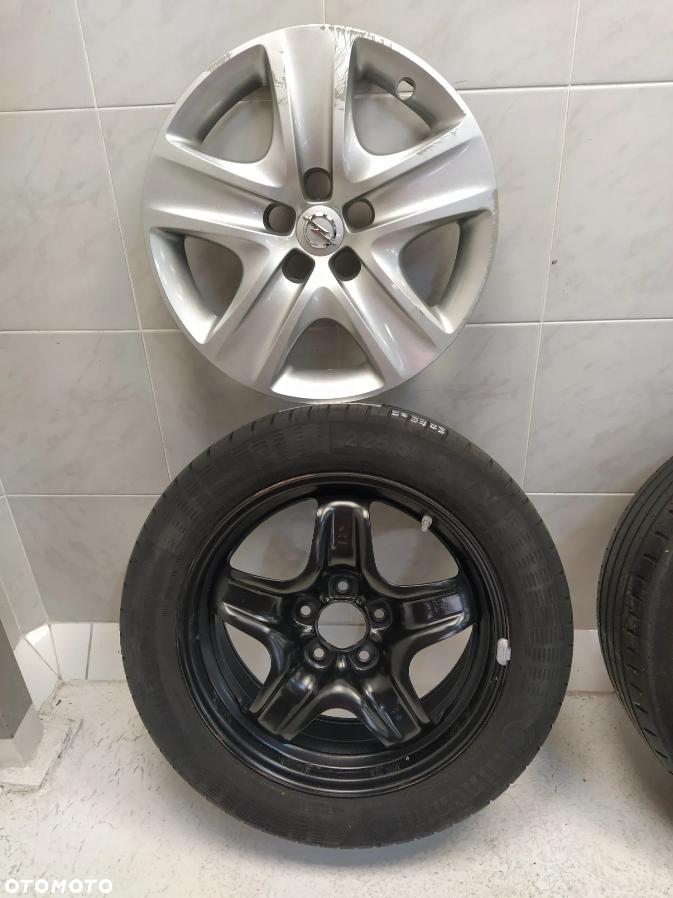 OPEL ASTRA J INSIGNIA 7X17 FELGI STALOWE R17 5X115 ET44 OPONY CONTINENTAL 225/50 KOŁA KOŁPAKI KOMPLET ORYGINAŁ - 11