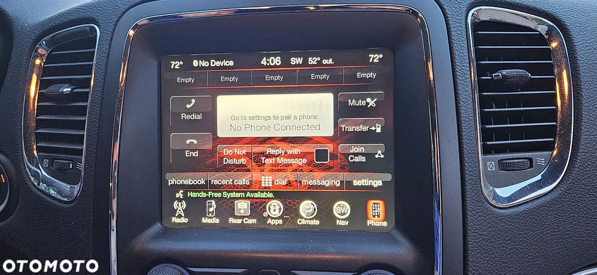 Dodge Durango III LIFT 2014-2017 Wyświetlacz nawigacji Monitor Ekran DUŻY 68270672AE - 1