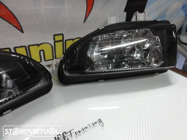 Farois frontais com luz branca 5000k para Honda civic 92-95 JDM Fundo preto - 5