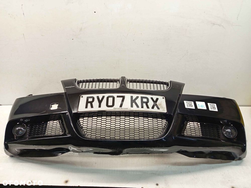 ^ ZDERZAK PRZÓD PRZEDNI BMW E90 E91 M PAKIET ///M SCHWARZ 2 CZARNY HALOGENY - 1