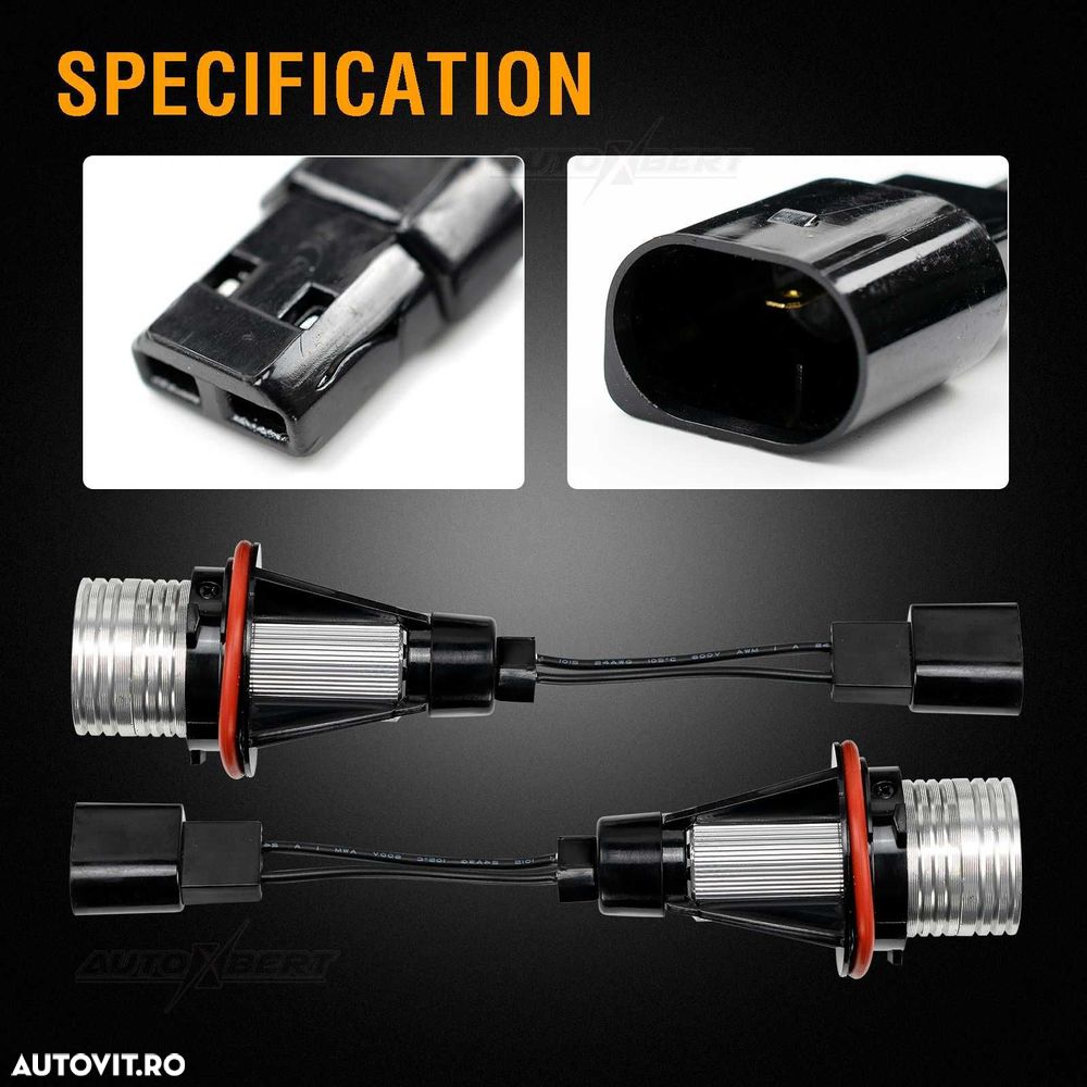 Led Marker Angel Eyes 20W DRL Canbus E39 E87 E60 E61 E83 E53, GALBEN - 2