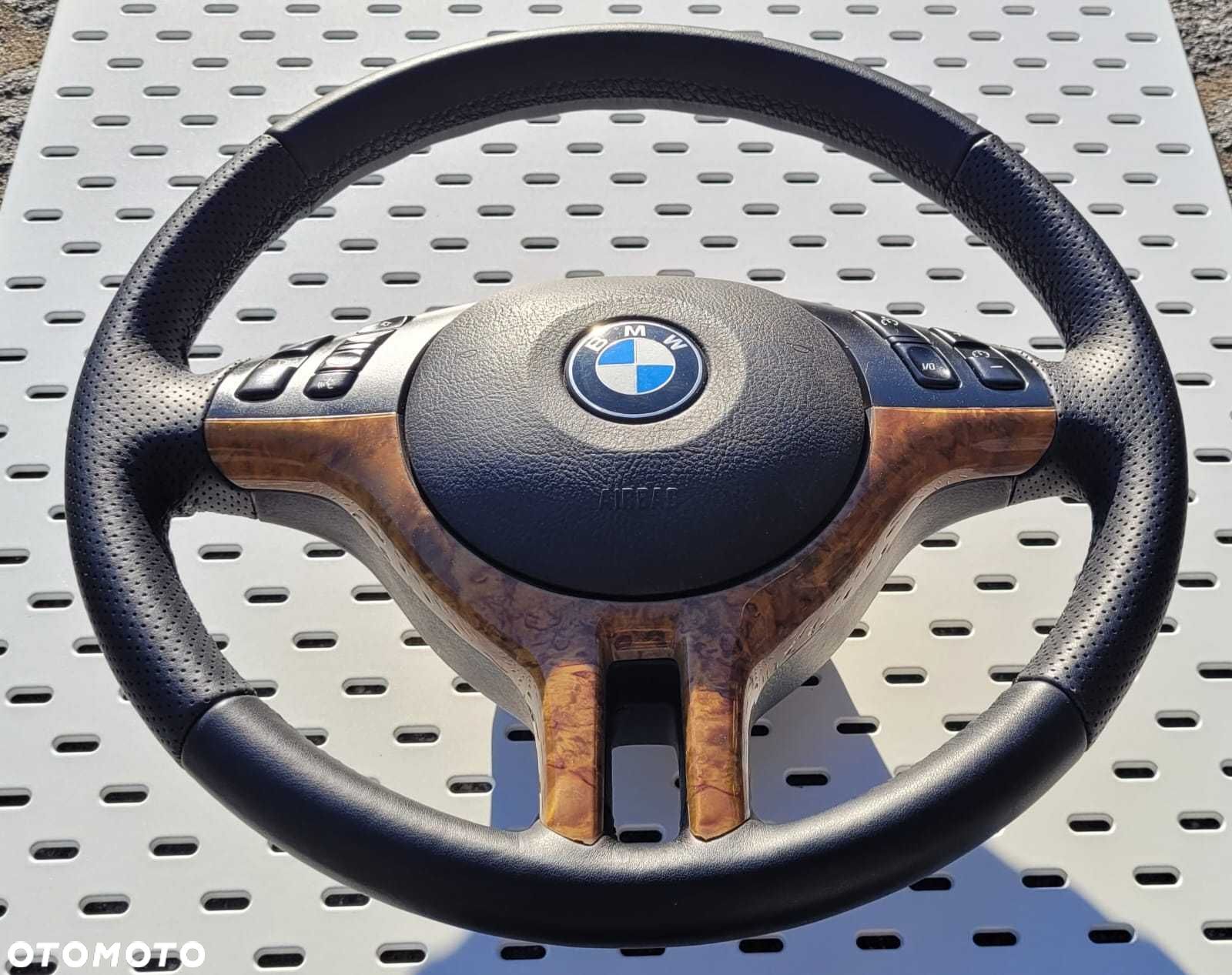 Kierownica multifunkcyjna drewno BMW E38 E39 E46 kompletna - 1