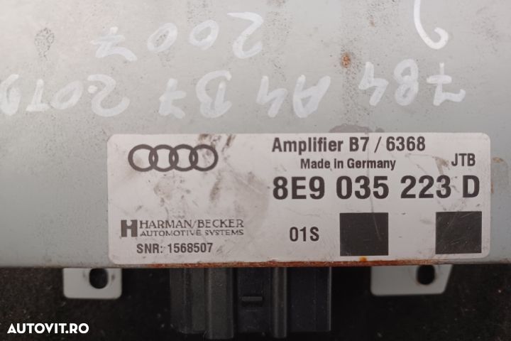 Amplificator audio 8E9035223D 8E9035223D Audi A4 B7 [2004 - 2008] Ava - 5