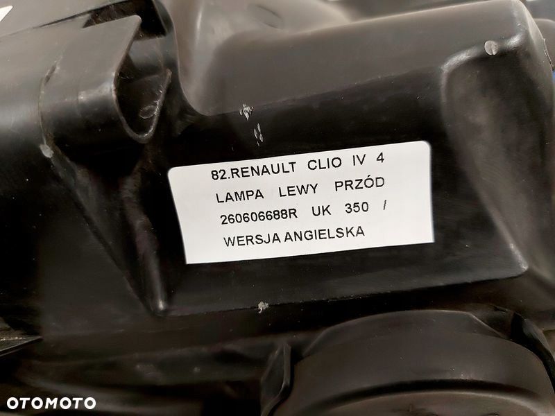 RENAULT CLIO 4 IV LAMPA LEWY PRZÓD LEWA PRZEDNIA REFLEKTOR UK 260606688R - 8