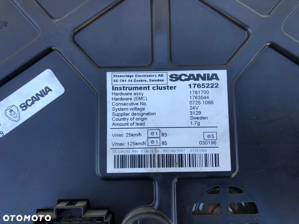 LICZNIK ZEGARY ZEGAR WYŚWIETLACZ SCANIA 1765222 - 2