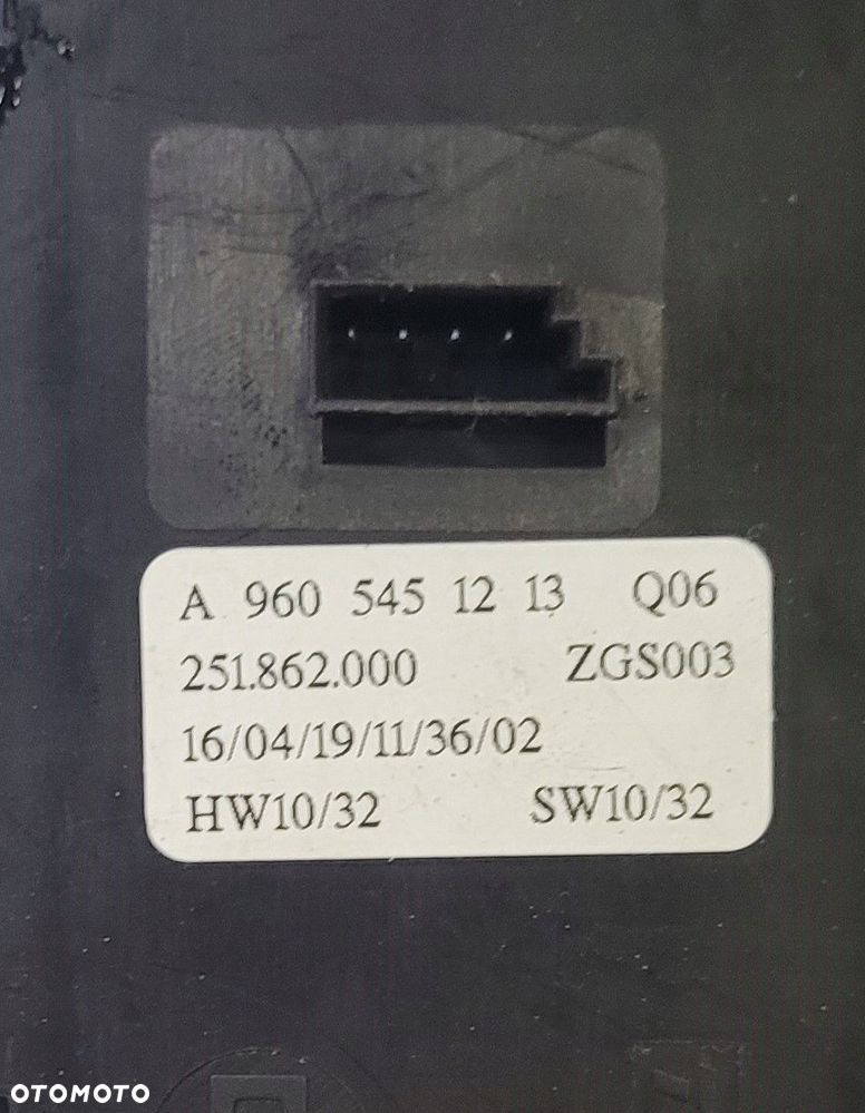 PANEL STEROWANIA SZYB LEWY MERCEDES ACTROS MP5 A9605451213 - 2