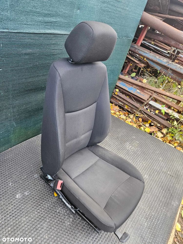Fotel Kierowcy Siedzenie Welur Czarny Zagłówek BMW 3 E90 E91 2009r Lift LCI - 11