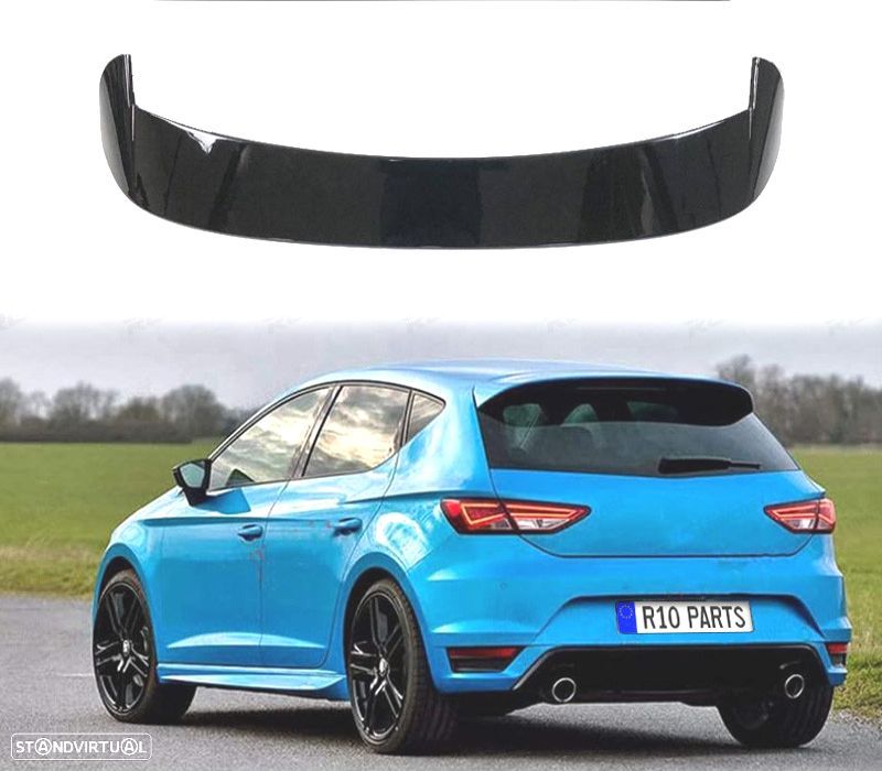 AILERON SPOILER SEAT LEON MK3 5P 13-20 PRETO BRILHANTE - 1