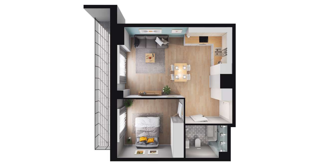 2-pokojowe mieszkanie 44m2 + balkon Bez Prowizji - Pełny obrazek: 3/8