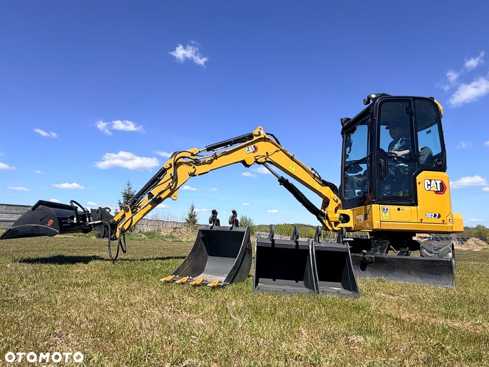Caterpillar Minikoparka Cat 302.7 3xłyżki Skarpowa hydrL\P dodatkowe linie hydrauliczne szybkozłącze Gąsienice jak Nowe WIDŁY WIERTNICA za dopłatą - 22