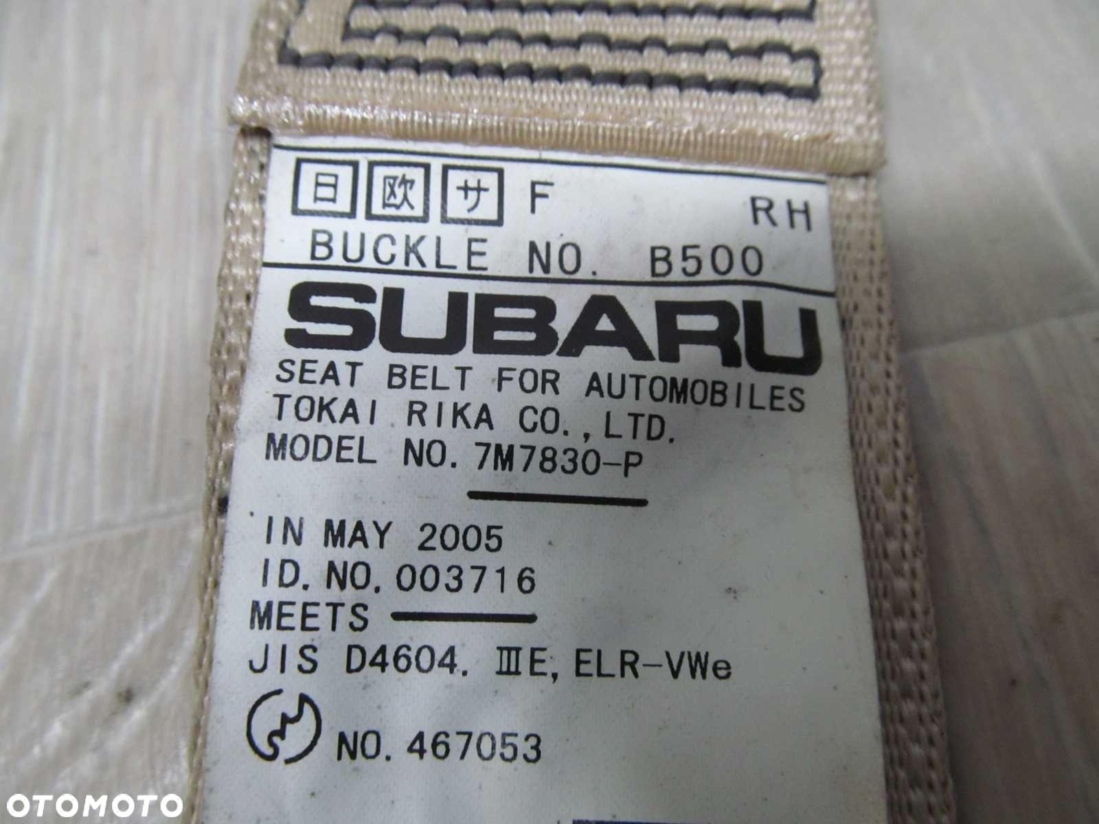 SUBARU FORESTER II SG PAS BEZPIECZENSTWA PRZOD PRAWY 7M7830-P - 5