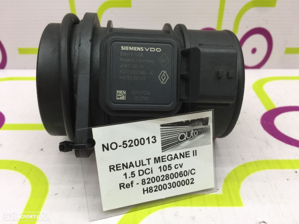 Medidor de Massa de Ar Renault Megane II 1.5dCi 105Cv de 2007 - Ref: 8200280060/C- NO520013 - 1