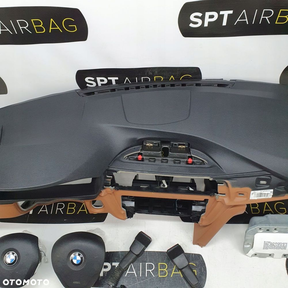 BMW F30 DESKA ROZDZIELCZA KONSOLA KOKPIT PULPIT PODUSZKI AIRBAG AIR BAG NAPINACZE KIT SET - 3