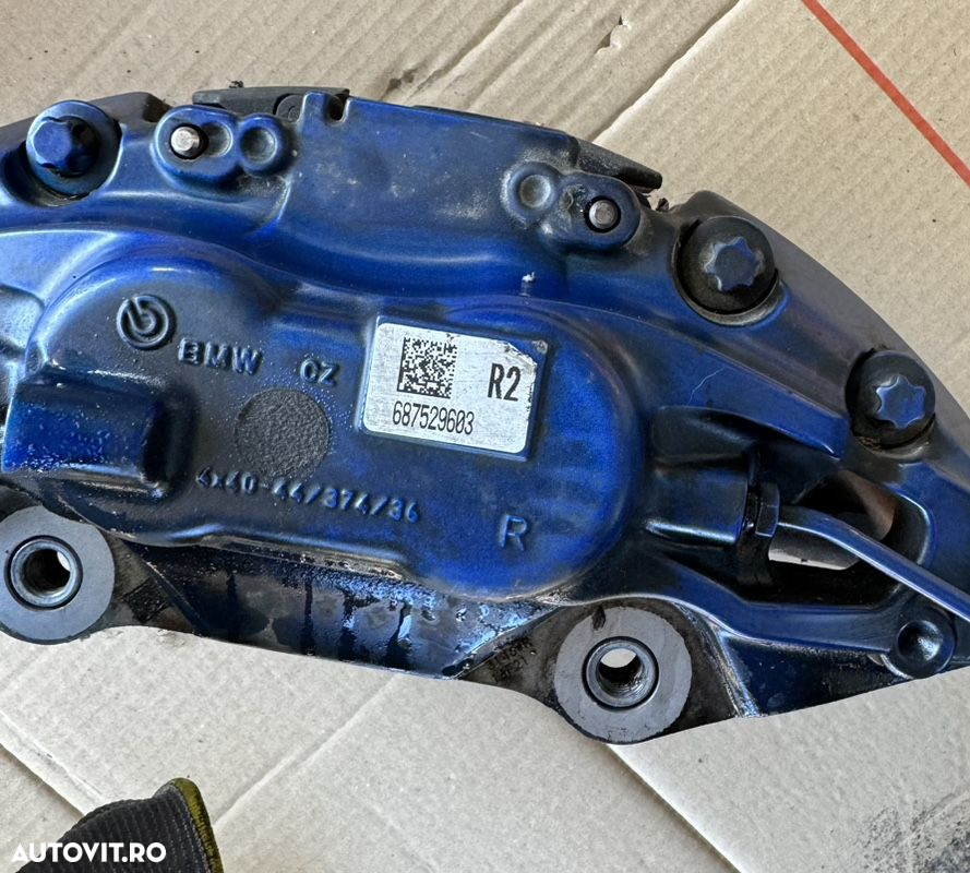 set kit frâne față M performance bmw G11 G12 G30 G31 375MM seria 7 seria 5 fuzete port fuzete față rulment  frâne sport 375 mm albastre de fabrică - 4