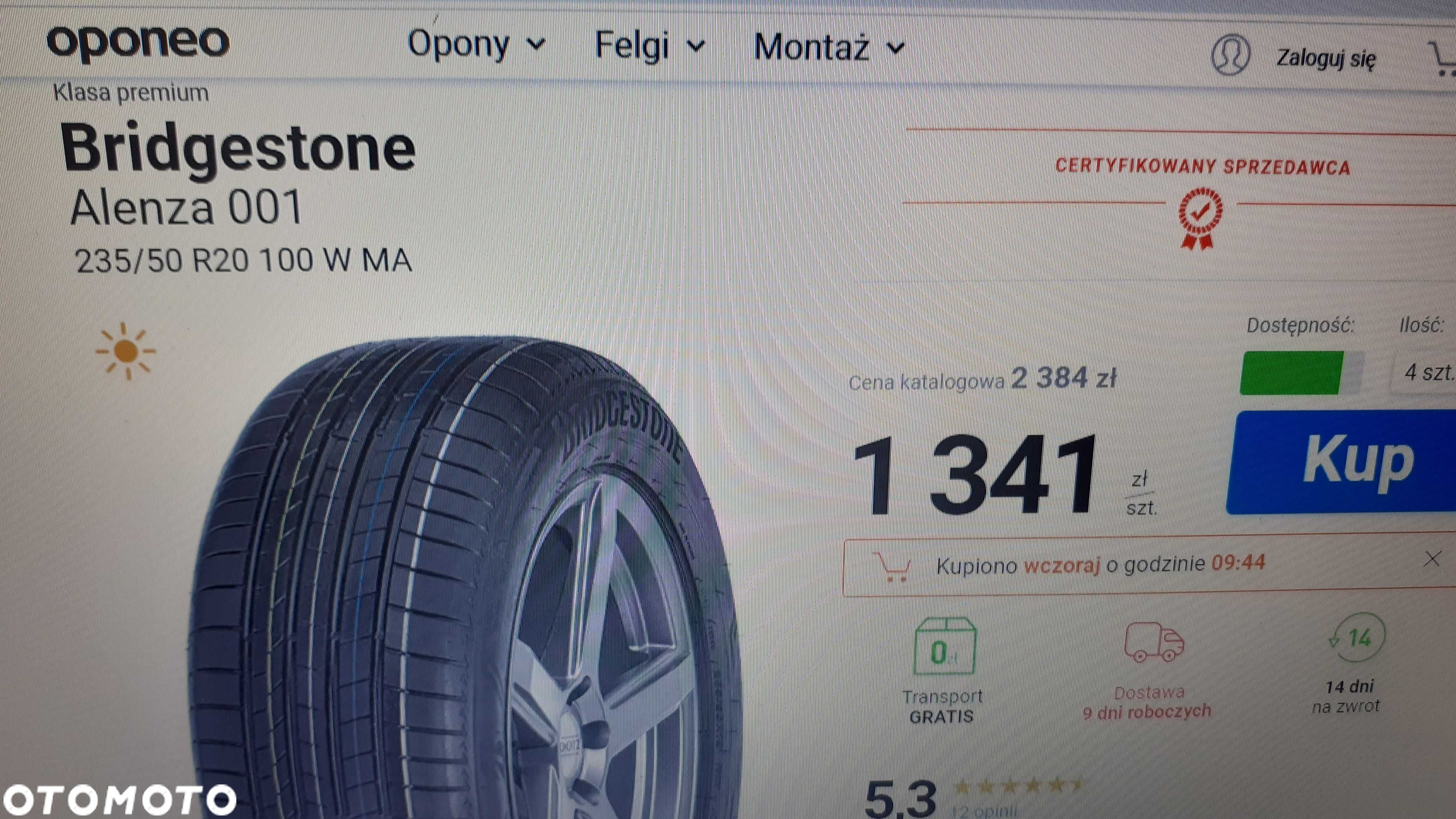 Nowe opony Kl. Premium 4x BRIDGESTONE 235/50R20 100W,  10.2022r. - 8