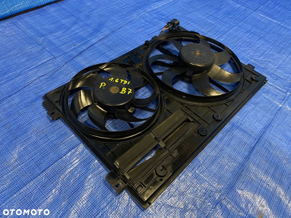 WENTYLATOR WENTYLATORY CHŁODNICY OBUDOWA KOMPLET VW PASSAT B7 GOLF VI A3 8P 1.6 , 2.0 TDI 1K0121207BC 1K0121205AD ORYGINAŁ - 3