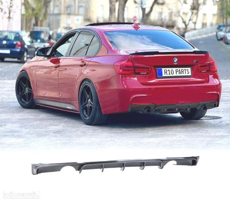 DIFUSOR BMW F30 F31 LOOK M PERFORMANCE CARBONO DUPLA SAÍDA - 1