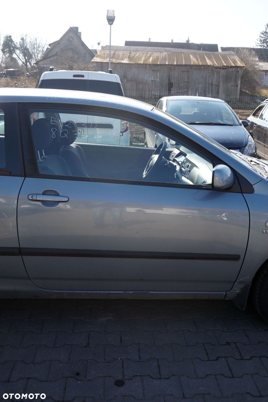 DRZWI PRZEDNIE PRAWE COROLLA E12 3D HB 8Q3  SREBRNY TOYOTA 2001-2004 - 1