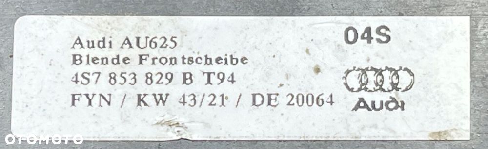 AUDI R8 SPYDER LISTWA BLENDA GÓRNA SZYBY CZOŁOWEJ 4S7853829B - 12