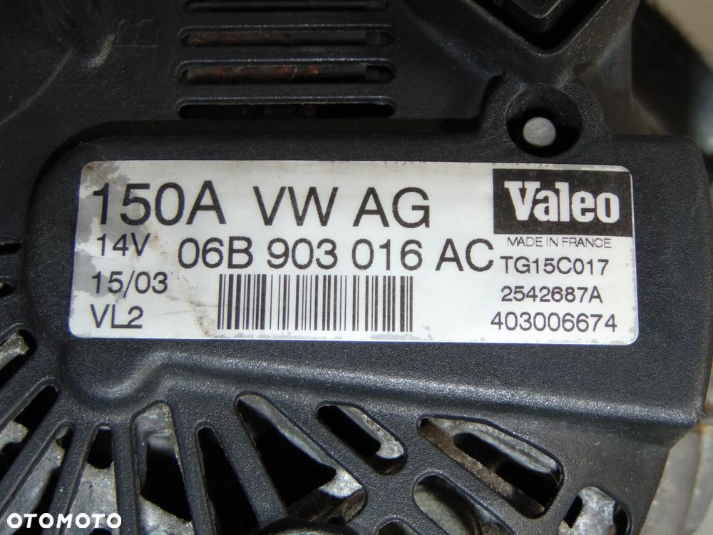 ORYGINAŁ alternator 06B903016AC 150A Audi A4 B6 B7 A6 C5 benzyna 2.0 - 2