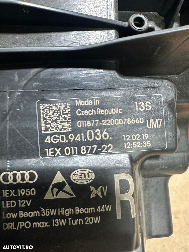 Far dreapta complet matrix full led AUDI A6 C7 facelift an 2015-2018 cod 4G0941036 - 7