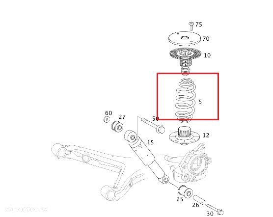 MERCEDES VITO W639 Sprezyna zawieszenia tyl ORYGINAL - 2