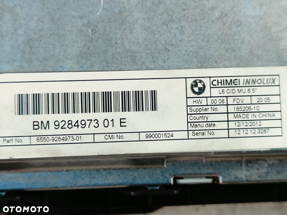 BMW F10 F11 Monitor Wyświetlacz Radia 9284973 - 3