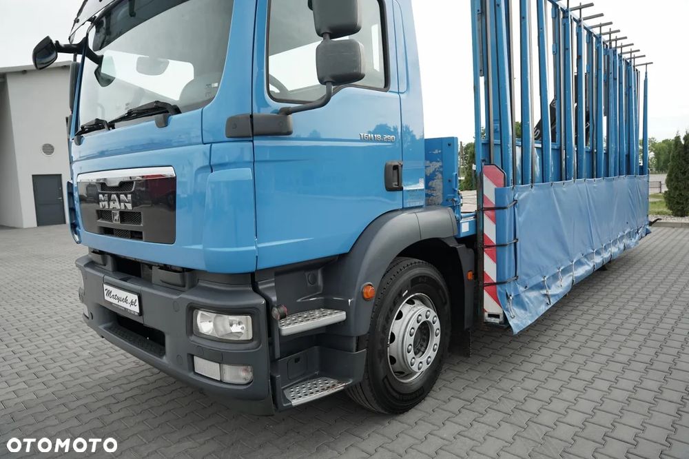 MAN TGM 18.290 / 4X2 / DO PRZEWOZU SZKŁA / HDS HIAB 122 E-2 / PLATFORMA  / UDŹWIG : 4 800 KG / STEROWANIE RADIOWE / EURO 5 - 13