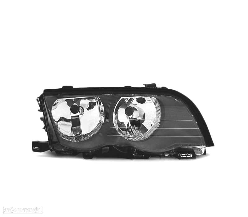 FAROL DIREITO BMW SERIE 3 E46 SEDAN TOURING 98-01 FUNDO PRETO - 1