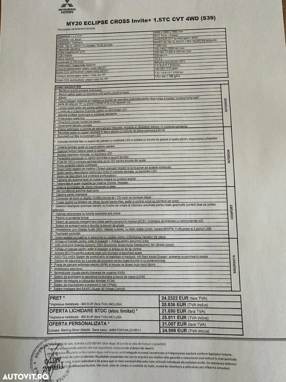 Mitsubishi Eclipse-Cross 1.5-litre 16-valve DOHC MIVEC 4X4 Invite+ Aut. - 8